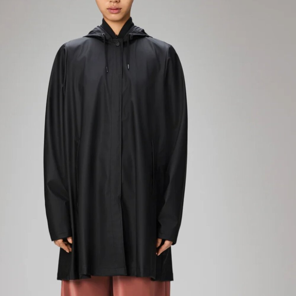 RAINS A-Line Rain Jacket in Black XL - Picture 7 of 16
